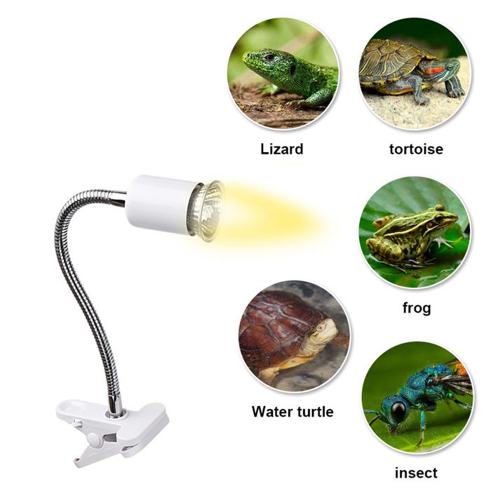 Reptile UVA UVB lamp with Clip-on Bulb Lamp Holder Kit Turtle Basking ...