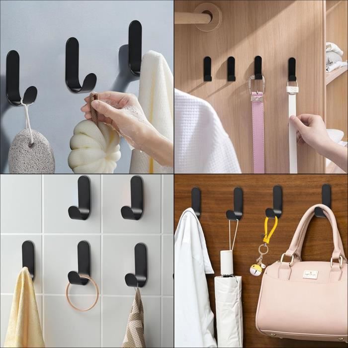 Clip Crochet Adhésif Pour Balai, Chiffon Et Mop - Support Mural Cuisine Blanc