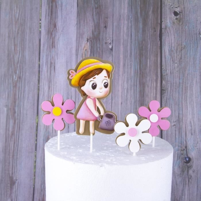 COadvocate-Décoration de gâteau de super vache pour enfants, série de  tournesols, décoration de fête d'anniversaire de dessin animé, gâteau de  cuisson