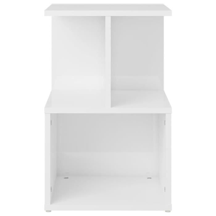 Table De Chevet Blanche Moderne 40x30x40 Cm – Meuble De Nuit Pratique En Aggloméré – Design Épuré Et Fonctionnel
