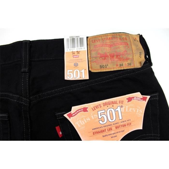 LEVI S Jeans 501 Le classique Coupe droite Noir Homme