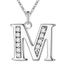 M Lettre Alphabet Initiale Zircon Cubique Pendentif Argent Sterling 925 Meilleur Prix Bijoux Cadeau