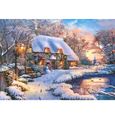 Puzzle 500 pièces - CASTORLAND - Cottage en hiver - Paysage et nature - 10 ans-0
