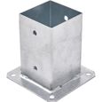 TRIBECCO® Douille à visser pour poteaux carrés en bois galvanisé à chaud (90 x 90 mm) - Douille de sol - Support de clôture - Douill-0