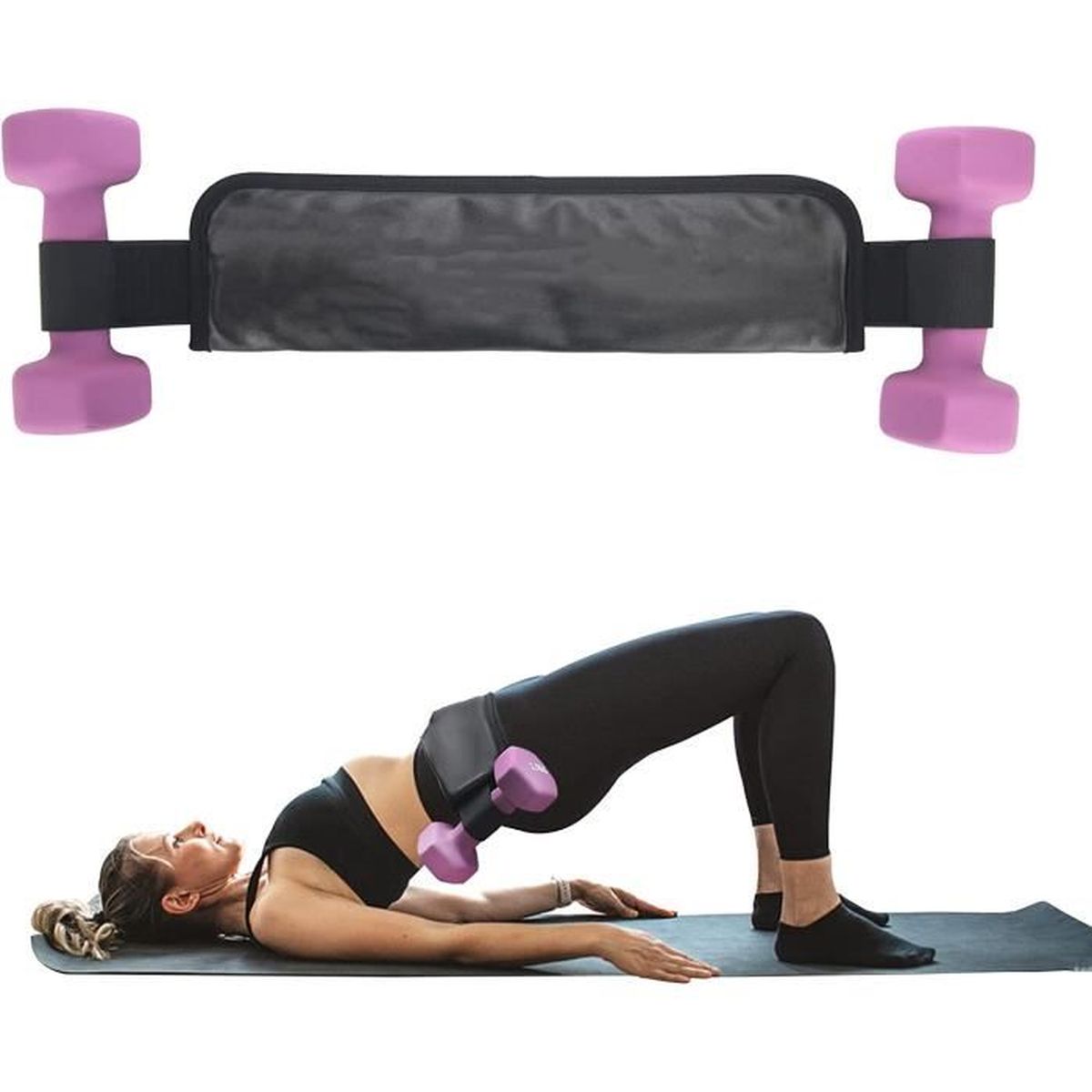 Ceinture De Lestage Pour Hip Thrust Et Renforcement Fessier - Réglage Micrométrique - Taille Unique 70-130 Cm - Charge Jusqu'à 50 Kg