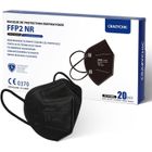 CRAZYCHIC - x20 Masques FFP2 NR Certifié Norme CE EN149 - Protection Respiratoire - Haute Filtration - Boîte 10 pièces Noir