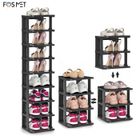 Étagère à Chaussures - FOSMET - 9 Niveaux - Noir - Rangement Pliable - Style Contemporain