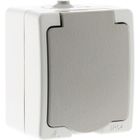 Prise 2P+T 16A Gris Clair IP54 - Akya