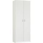 PEGANE Armoire - meuble de rangement, coloris blanc - Hauteur 180 x Longueur 80 x Profondeur 35 cm