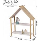 URBAN LIVING Bibliothèque Enfant Etagère de Rangement DREAM 2 Niveaux Design Forme Maison Meuble Bébé Chambre et Bureau