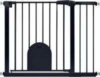 YUENFONG Barrière de Sécurité d'escalier, sans perçage, avec porte pour animaux de compagnie, largeur de 95 à 105 cm, noire