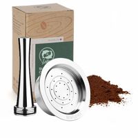 Capsule de café réutilisable en acier inoxydable,dosette filtrante adaptée à Lavaza A Modo Mio,panier filtrant en - 1pc-ti[C109]