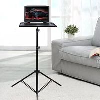 Support pour vidéoprojecteur en acier - Trépied pour ordinateur portable - Noir - Hauteur réglable de 60 cm à 190 cm