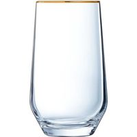 4 verres à eau 40cl Ultime Bord Or - Cristal d'Arques - Cristallin moderne
