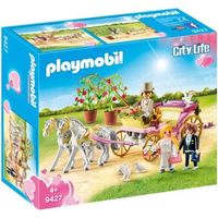 PLAYMOBIL - City Life - Carrosse et couple de mariés - 2 chevaux appaloosa - 3 personnages