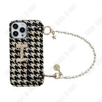 TD® Étui pour téléphone portable iPhone 11 Pro avec chaîne en perles Porte-étiquette en métal Anti-abrasion et résistant aux ch