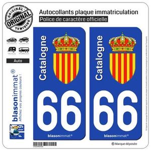 1 sticker plaque immatriculation auto 3D EN RESINE DRAPEAU CATALAN CATALOGNE 07 