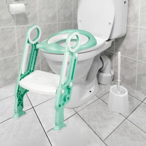 RÉDUCTEUR DE WC Réducteur Toilette Enfant avec Escalier - ERROLVES - Universel - Vert - 12 mois à 7 ans