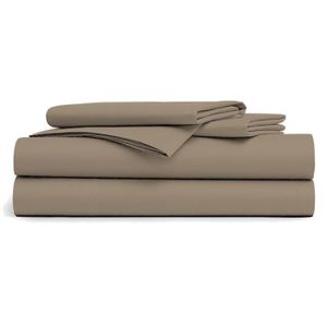 Drap Plat /Éternit/é Percale de Coton Taupe 290X180 Essix