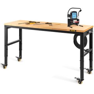 ETABLI - MEUBLE ATELIER VEVOR Établi Garage Atelier Table de Travail Réglable 4 Roulettes 122 x 51 cm