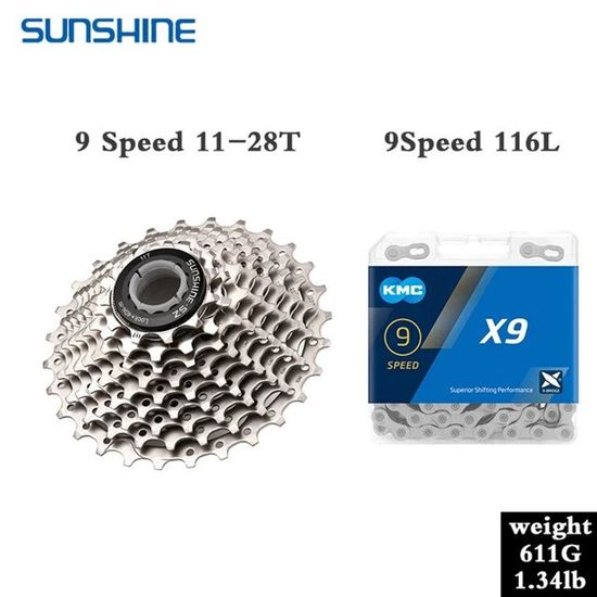 Cassette KMC React 10 Vitesses 11/42T Noir - Compatible Transmission HG, Acier Haute Résistance