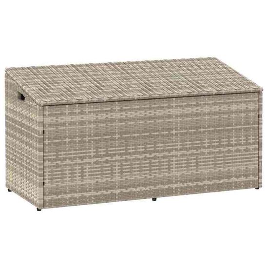 Coffre De Rangement Jardin 106L Résistant Aux Intempéries - Texture Rotin, Couvercle Verrouillable, Siège (Noir)
