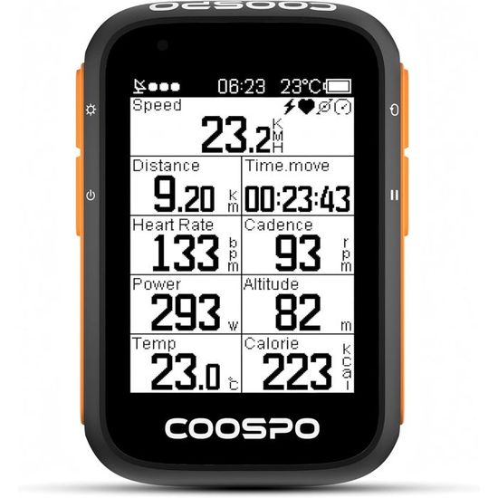 Ordinateur De Vélo GPS COOSPO BC107 - ANT+ Sans Fil - Neuf Avec Accessoires