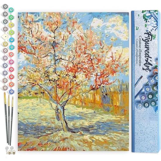 Peinture Par Numéros Adulte - Paysage Automne 60x80 Cm | Kit Complet Toile, Peintures, Pinceaux, Décor Maison