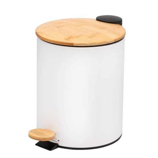 Poubelle De Salle De Bain à Pédale - 3 Litres, Finition Blanc, Acier, Design Moderne (Harbour Housewares)