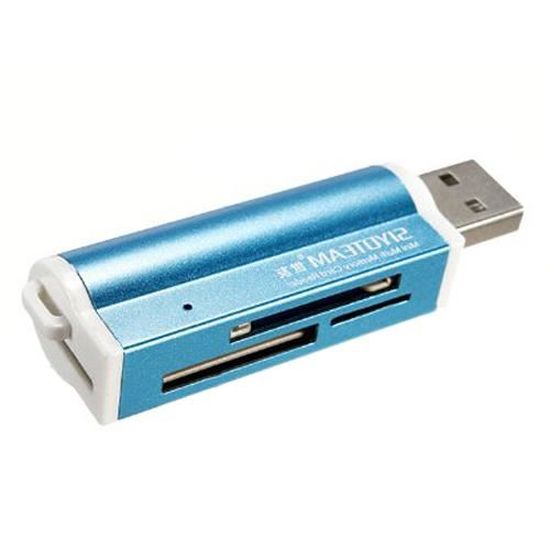 Lecteur carte micro SD micro SDHC USB 2.0 Bleu 