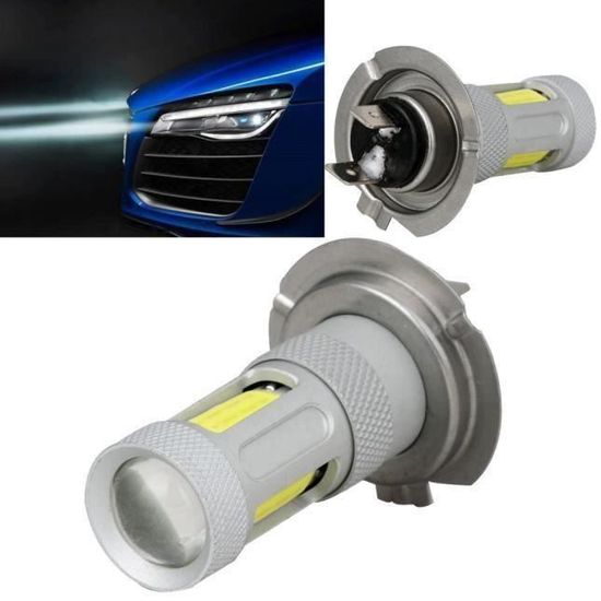 1 x H7 haute puissance COB LED voiture brouillard phare lampe de feu de lumière ampoule de feux de route blanc 80W T02743