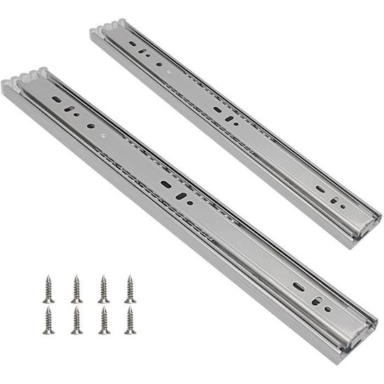 Rails Coulissant Tiroirs Argenté Tiroir Montage H-54mm L.450mm