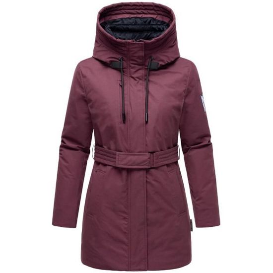 Navahoo B392 Parka D'hiver Chaude Pour Femme En Fourrure Synthétique, Bleu Marine, XS Taille Courte