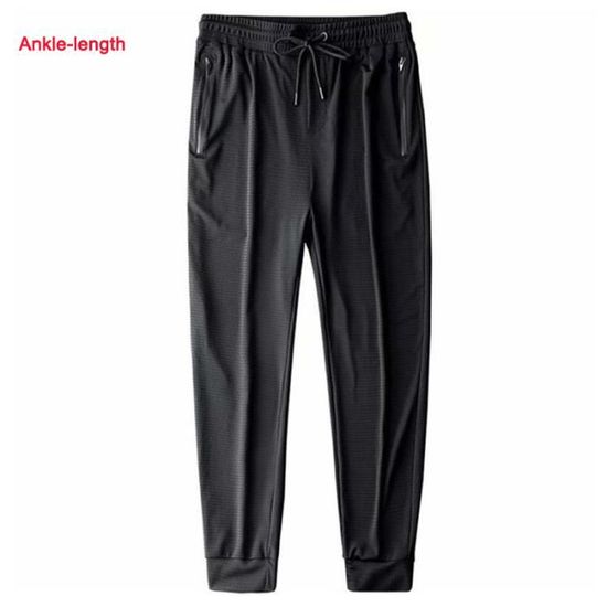 Pantalon Jogging Respirant Grande Taille Homme L-8XL - Léger Soie Glacée Avec Poches Zippées
