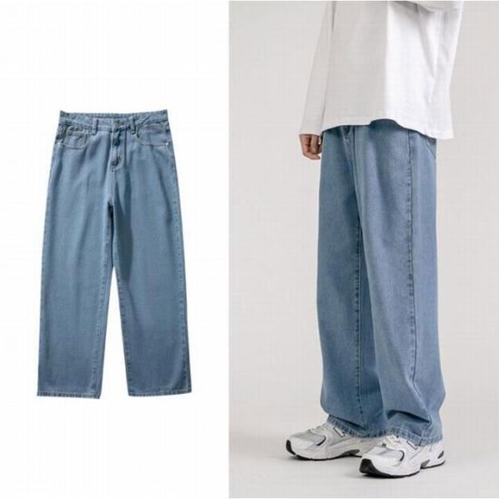 Jean Baggy Garçon - Pantalon Jambes Larges Taille élastique, Style Streetwear Y2K Décontracté