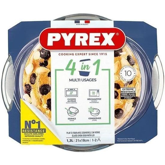 Pyrex - Classic - Cocotte Ronde en Verre 0.75 L