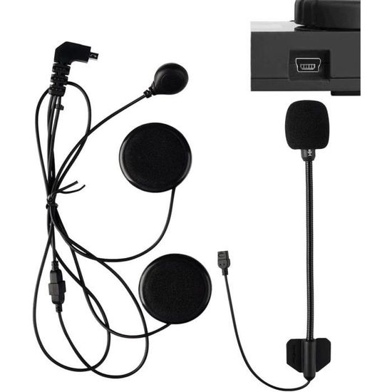 Kit Haut-parleurs Pour Casque Moto - Main-libre, MP3, Prise 3.5mm, Installation Par Scratch