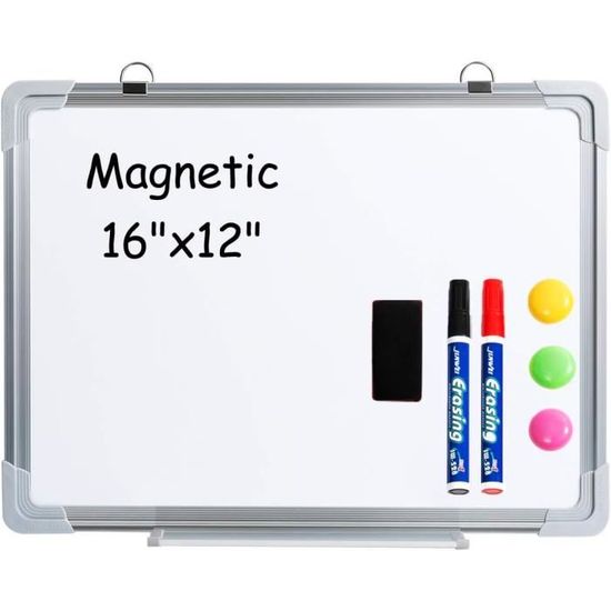 Tableau Blanc Albyco 60x90 Cm - Magnétique, Effaçable à Sec, Kit De Démarrage Inclus