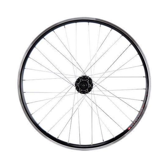 Roue Avant VTT 26 Pouces - Jante Noire Mach1 Klixx - Moyeu Velox Disc 6 Trous - Axe 20x110