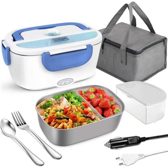 Chauffe-repas Voiture Lunch Box Chauffante Kisidus 1,5L - 60W Pour Voiture Et Maison | 220V/12V/24V - Vert Lunch Box électrique 60W