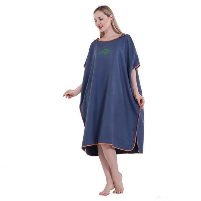 Poncho de Surf en microfibre, Robe de bain à langer, serviette de plage à séchage rapide avec capuche, combinaison de plongée  18