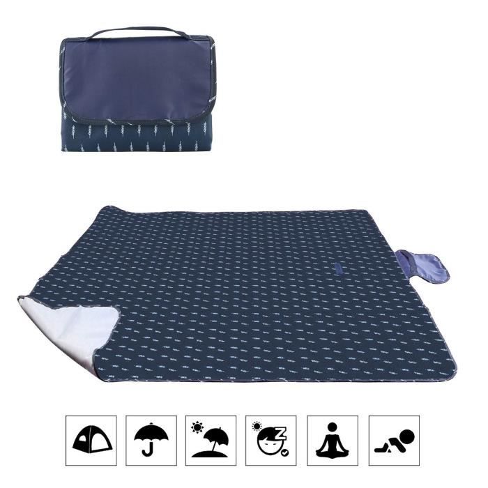 bedee Couverture de Pique-Nique Imperméable pour 2-6 Personnes Tapis Pliable, Imperméable Anti-Sable Résistant à l'humidité Plage