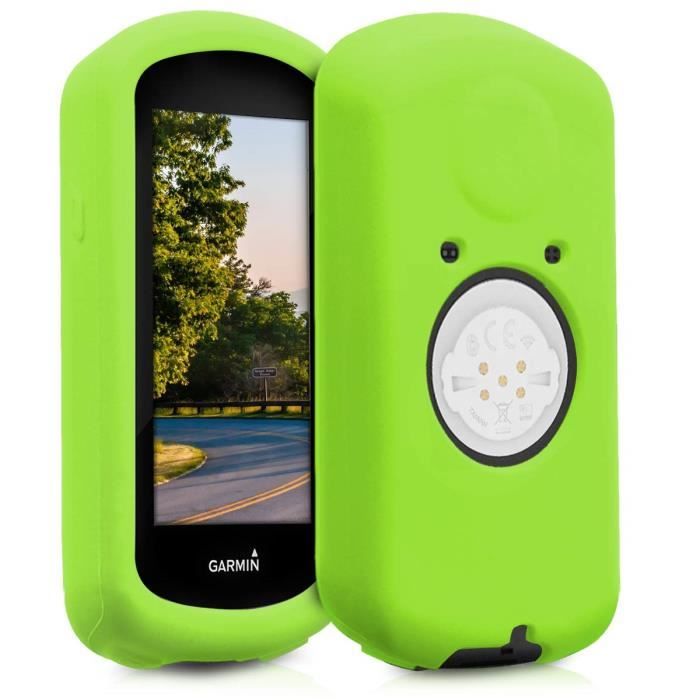 kwmobile Housse GPS vélo - Accessoire pour Garmin Edge 1030 - Protection boitier navigateur - Étui en Silicone Vert