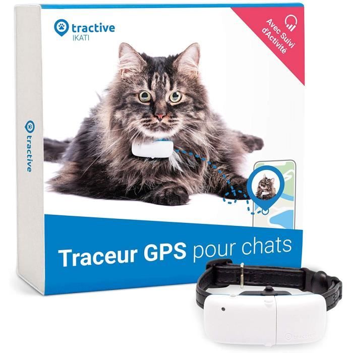 Tractive collier GPS pour chat, Traceur chat avec portée illimitée, Suivi d'activité, Étanche, Léger