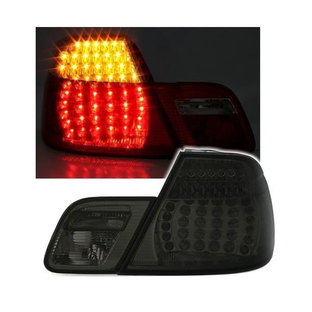 2 FEUX ARRIERE LED BMW SERIE 3 E46 CABRIOLET PHASE 1 DE 1999 A 03/2003 NOIR TRANSLUCIDE