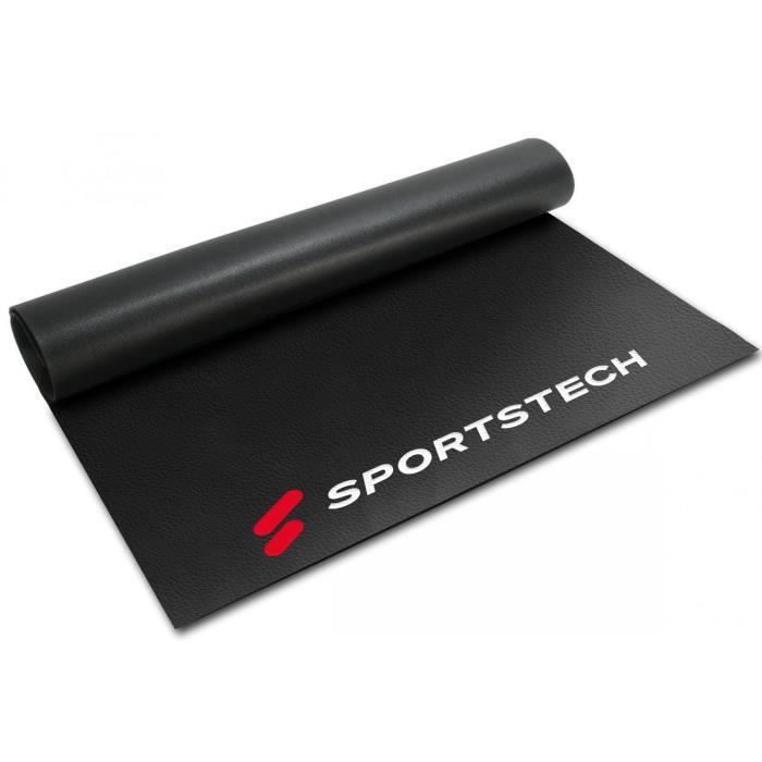 Sportstech Tapis de protection noir pour appareils de fitness 1200x600x6 mm - tapis de sol multifonctions insonorisant antidérapant