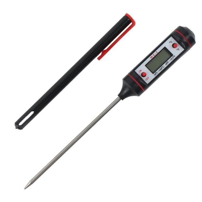 Thermomètre électronique de cuisine de sonde de BBQ de cuisine thermomètre de nourriture noir et orange