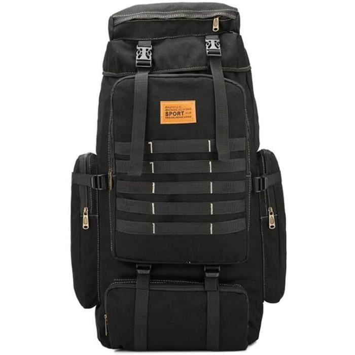 Qualité Outdoor Sport Molle Sac étanche Escalade Randonnée Sac à Dos Tactique Militaire Camping Alpinisme 75L,Noir