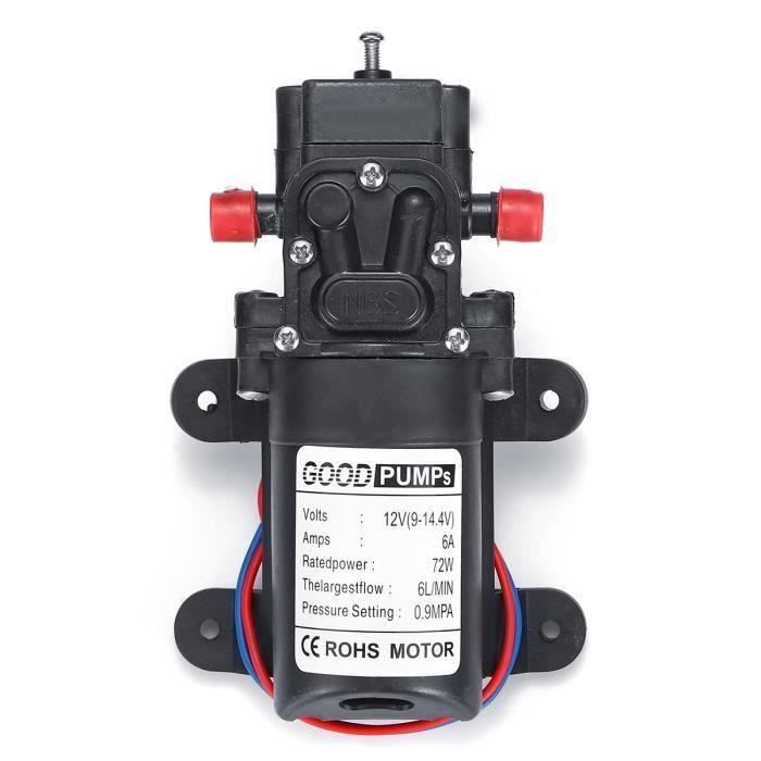 130PSI Pompe à Eau Haute Pression Auto-amorçage 12V DC 70W 6L - min Droit Bo56358