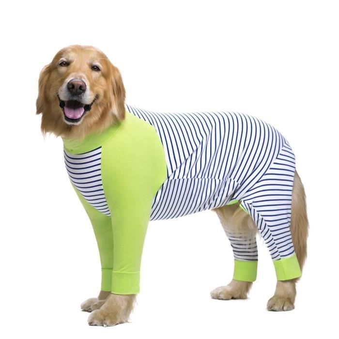Manteau Blouson,Vêtements à rayures pour grands chiens 2020, pyjama de dessin animé pour fille, - Type blue striped-26(chest 60cm)